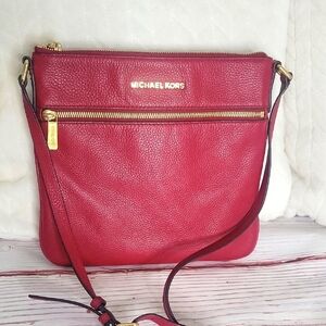 MICHAEL Michael Kors Red Leather  Crossbody Bag